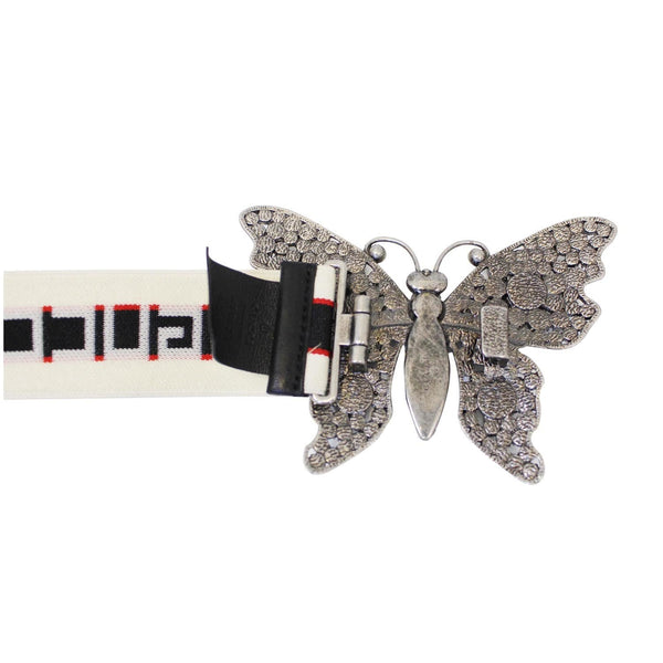 GUCCI Stripe Belt with Butterfly Buckle 499633-US