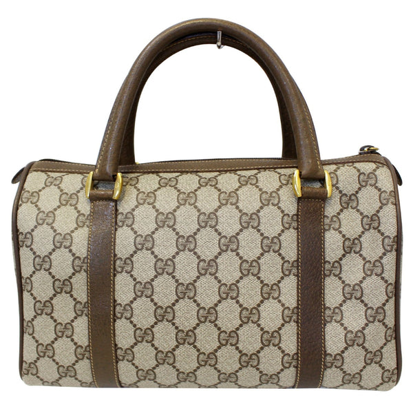 GUCCI Boston Doctor GG Canvas Satchel Handbag Taupe-US
