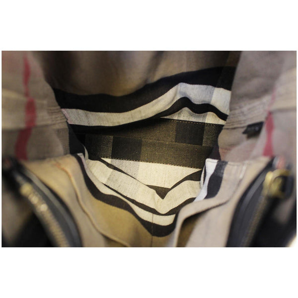 BURBERRY Susanna Medium Leather Canvas Check Shoulder Bag Brown