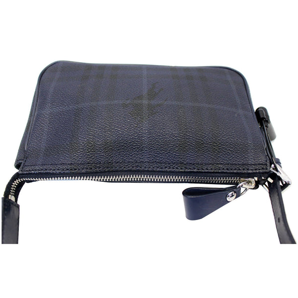 Burberry Canvas Coated Pochette Blue - Burberry Clutch - zip