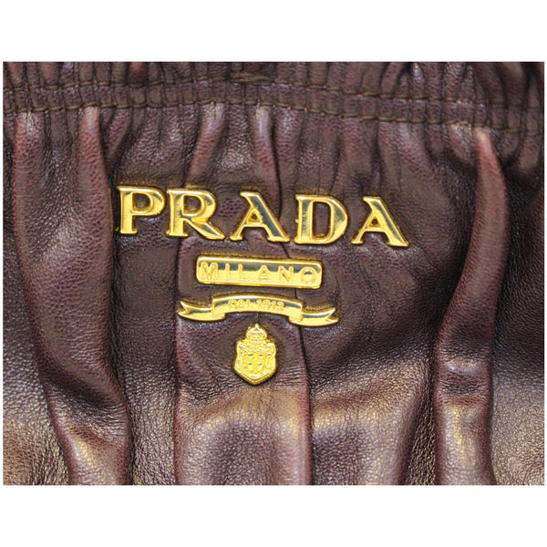 PRADA Gaufre Nappa Leather Hobo Bag Brown-US