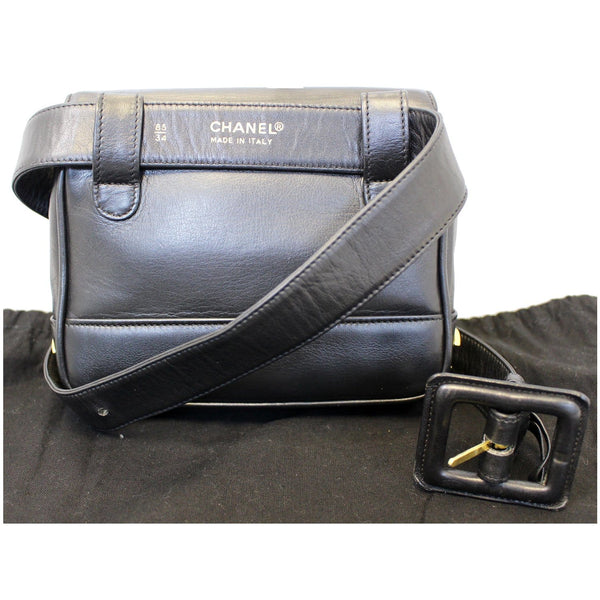 CHANEL VINTAGE Logo Plaque Bum Bag Black-US