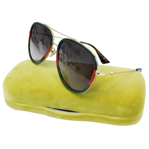 GUCCI Women's Green/Red Sunglasses GG0062S-US