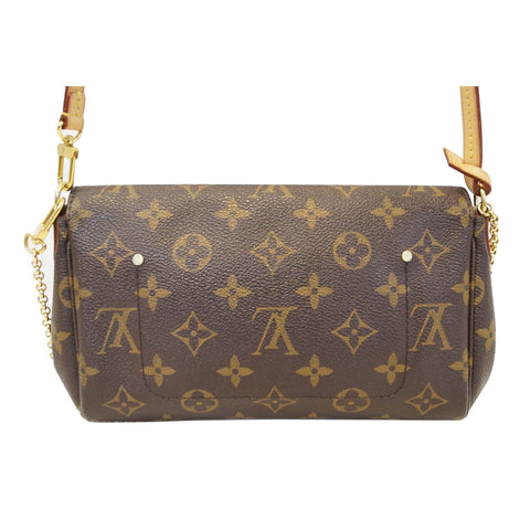 LOUIS VUITTON Favorite PM Monogram Canvas Crossbody Bag Brown