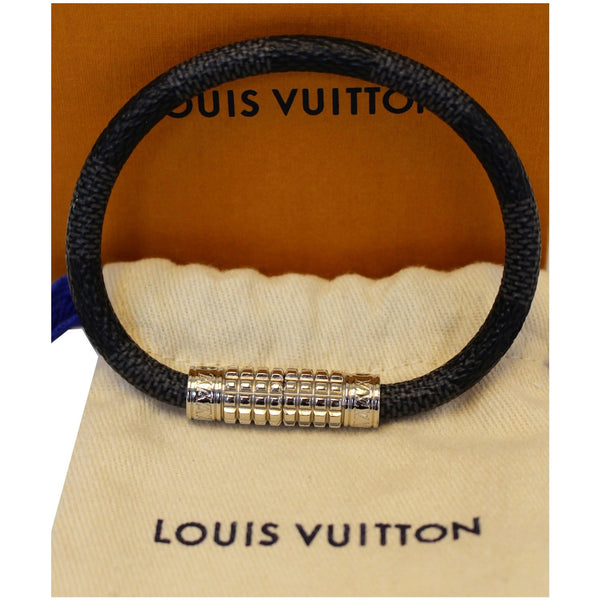 front look lv Damier Digit Graphite Bracelet Black