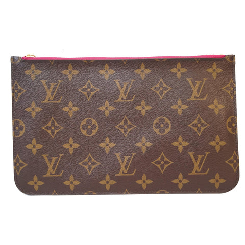 LOUIS VUITTON Pochette Wristlet Pouch Monogram Canvas Neverfull GM Brown