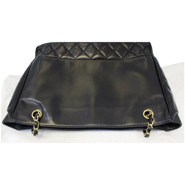 CHANEL Black Lambskin Tote Shoulder Bag Vintage-US