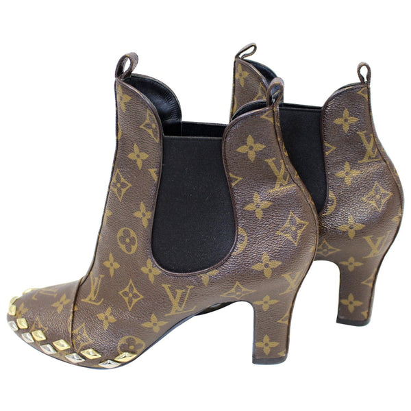LOUIS VUITTON Monogram Canvas El Dorado Ankle Booties Size 41-US