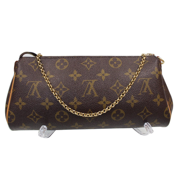 LOUIS VUITTON Pochette Eva Monogram Canvas Clutch Bag Brown
