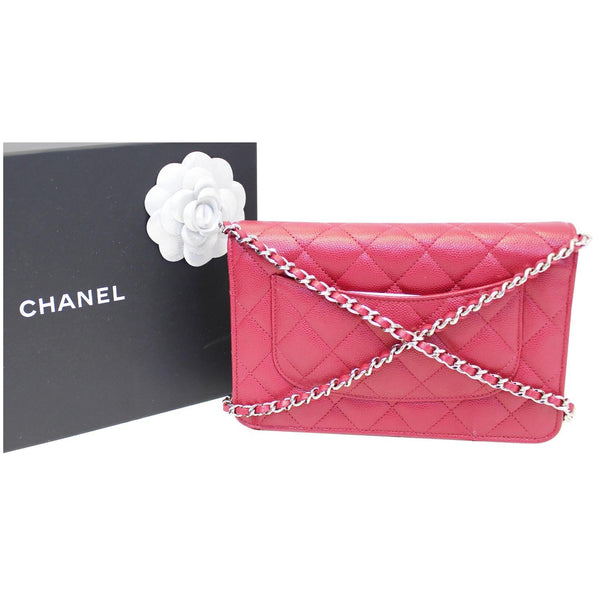 CHANEL Wallet On Chain WOC Clutch Crossbody Bag Red-US
