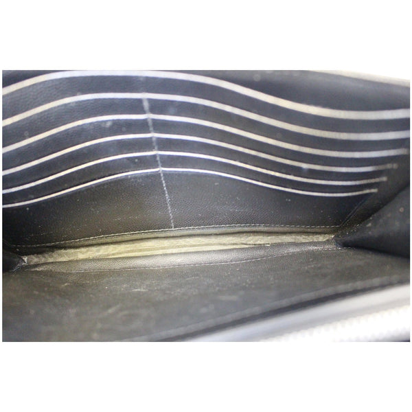 YVES SAINT LAURENT Monogram Grain De Poudre Chain Wallet Black