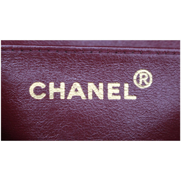 CHANEL Vintage Border Flap Lambskin Shoulder Bag Black