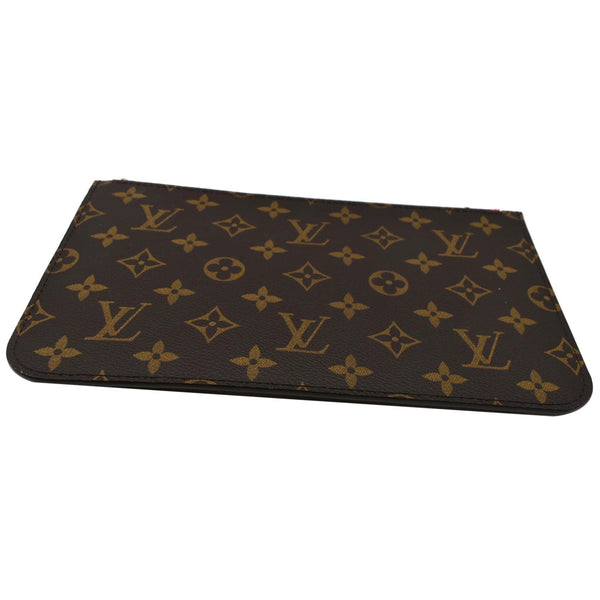 LOUIS VUITTON Neverfull MM Monogram Canvas Pochette Wristlet Pouch Brown