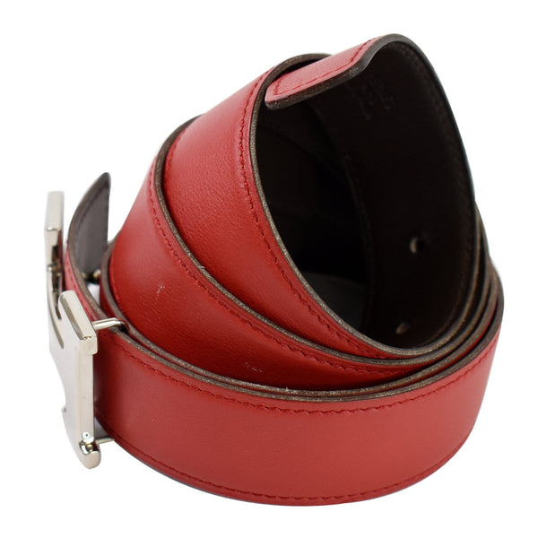 HERMES Constance H Buckle Reversible Belt Red