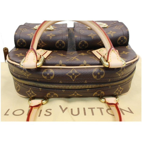 LOUIS VUITTON Manhattan PM Monogram Canvas Satchel Bag Brown