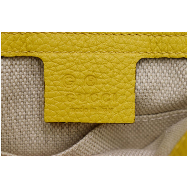 GUCCI Soho Chain Flap Leather Shoulder Bag Yellow 536224