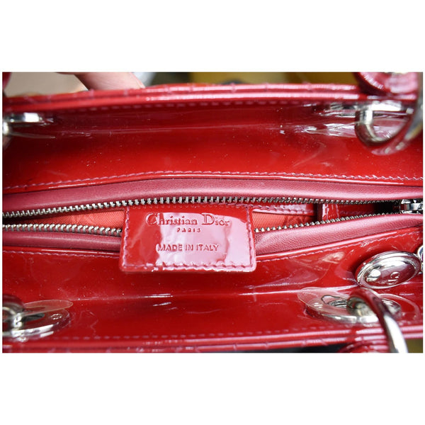 Christian Dior Medium Lady Dior Cannage Patent Leather Bag