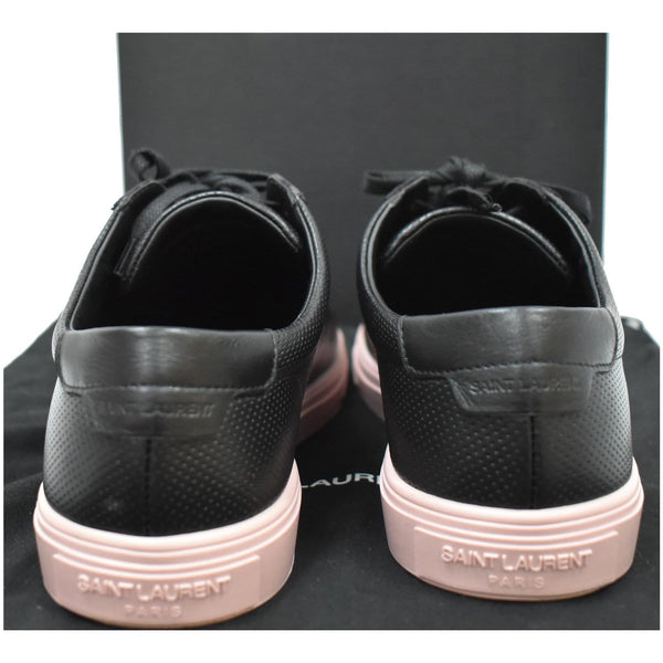 YVES SAINT LAURENT Court Classic Perforated Leather Sneakers Black Size 39