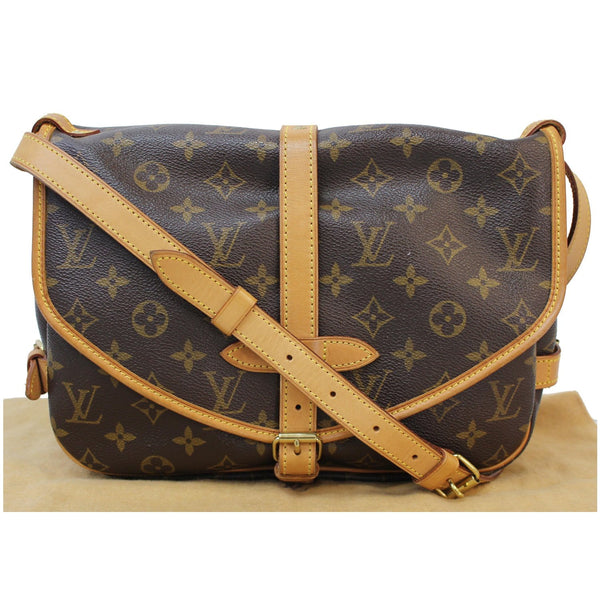 Full View LV Saumur 30 Monogram Canvas Shoulder Bag