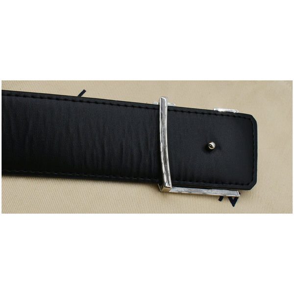 LOUIS VUITTON LV Initiales Monogram Canvas Silver Buckle Belt Brown