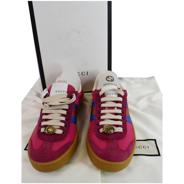 Gucci Web GG Bee Low Top Suede Sneakers women