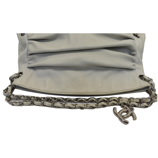 CHANEL Sharpei Large Lambskin Leather Tote Bag White