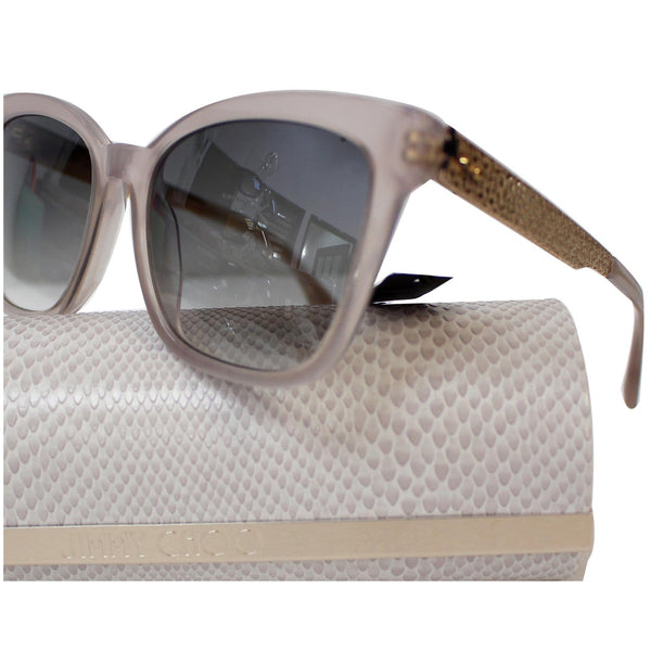 JIMMY CHOO JUNIA/S PR5 55 Women Pink Gold Sunglasses Grey Lens