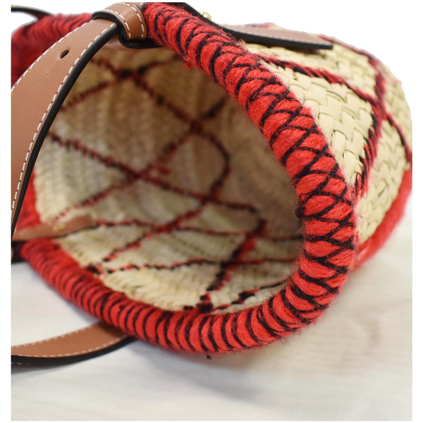 LOEWE Animals Basket Small Straw Tote Bag Red