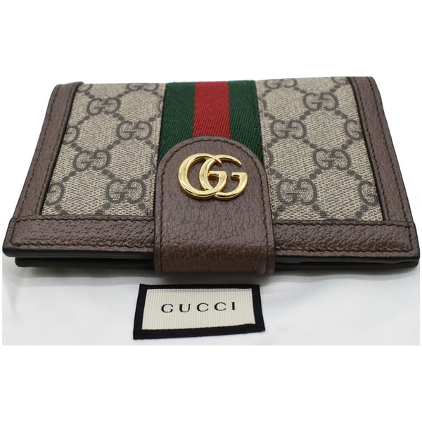 GUCCI Ophidia GG Supreme Monogram Web Passport Case Wallet Beige 598914