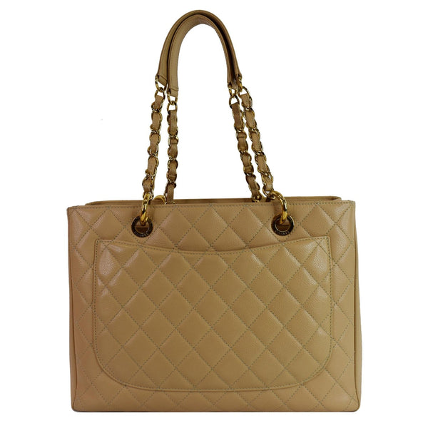 CHANEL Grand Shopping GST Caviar Leather Tote Bag Beige