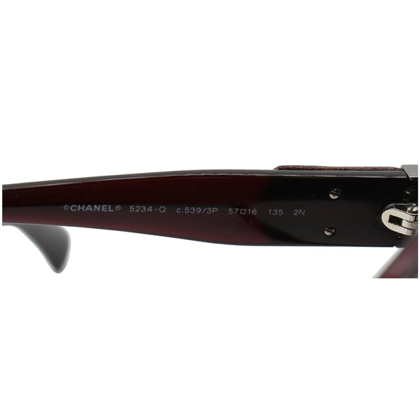 CHANEL Square Burgundy Frame Women Purple Gradient Lens