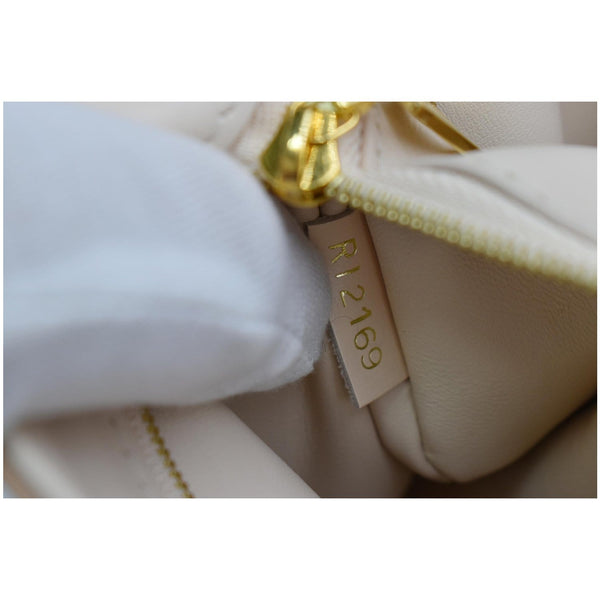 LOUIS VUITTON Rose Des Vents PM Grained Leather Top Handle Crossbody Bag Creme