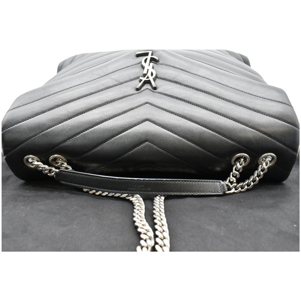 YVES SAINT LAURENT Large Loulou Matelasse Leather Chain Shoulder Bag Black