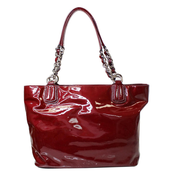 COACH 18770 Chelsea Patent Leather Shoulder Tote Bag Red