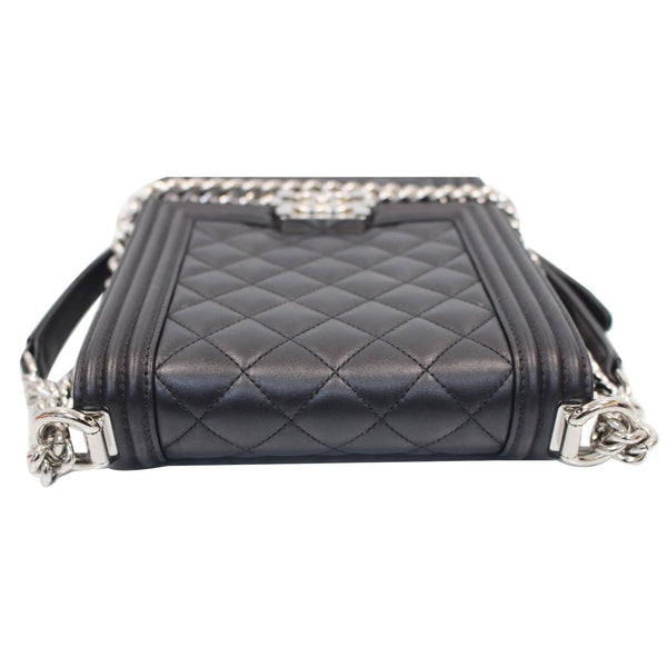 Chanel North South Boy Lambskin Leather bag top view