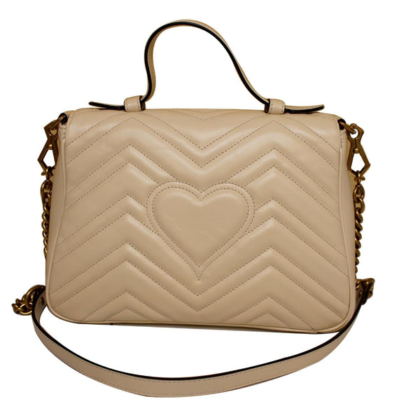GUCCI GG Marmont Small Top Handle Shoulder Bag Cream 498110