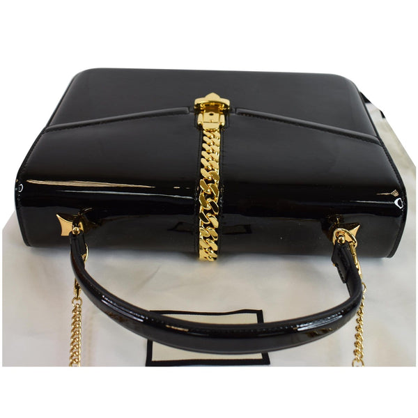 Gucci Sylvie 1969 Patent Leather Mini Bag Black