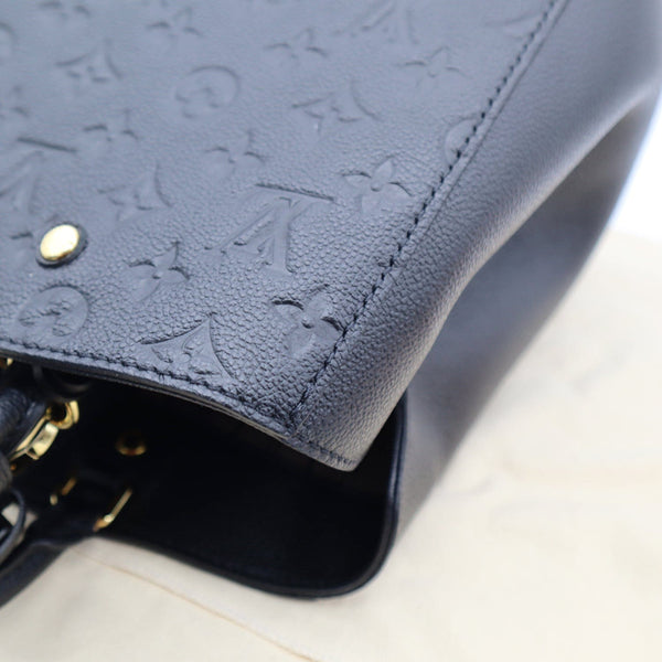 LOUIS VUITTON Montaigne GM Empreinte Leather Shoulder Bag Black