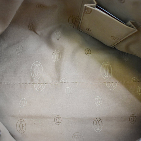 CARTIER Marcello de Cartier Leather Large Shoulder Bag Black