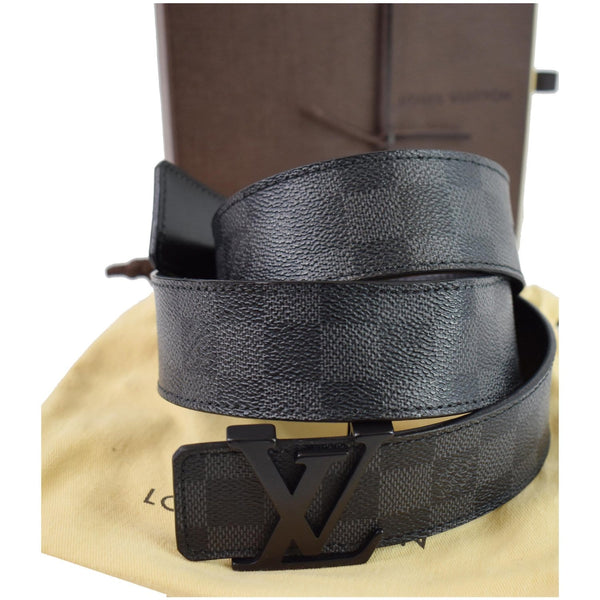 Louis Vuitton LV Initiales Damier Graphite Belt Black - LV buckle