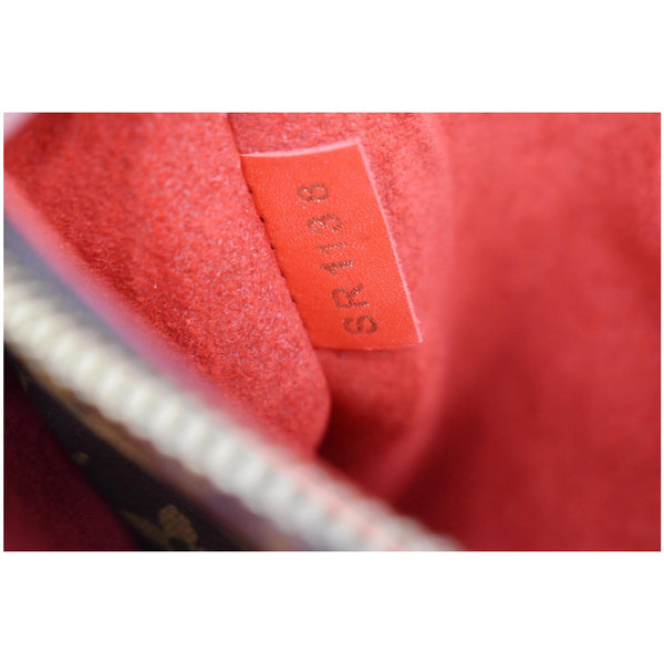 LOUIS VUITTON Flower Monogram Canvas Tote Shoulder Bag Red