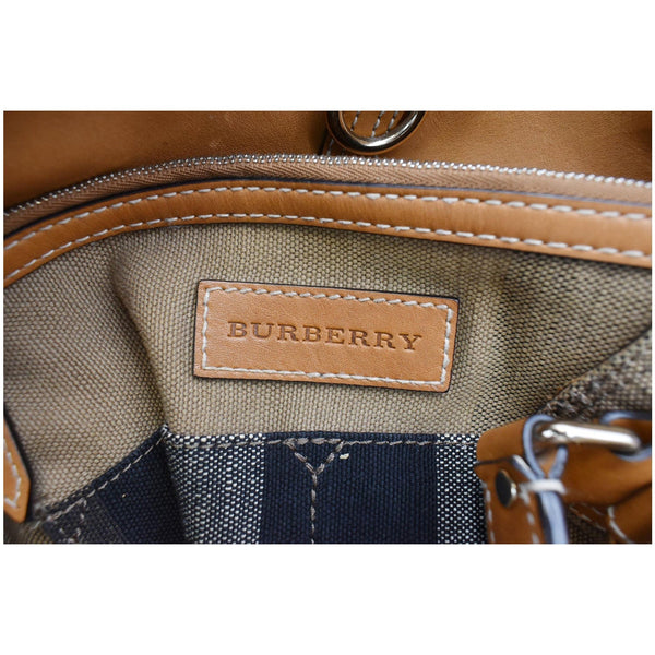 BURBERRY Susanna Medium Check Canvas Bucket Shoulder Bag Brown
