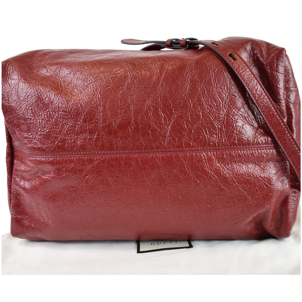 Gucci Soft Backpack Calfskin Leather Duffle Bag Red down side look