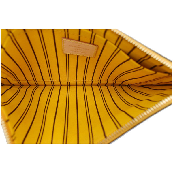 LOUIS VUITTON Neverfull MM Monogram Canvas Pochette Wristlet Pouch Brown