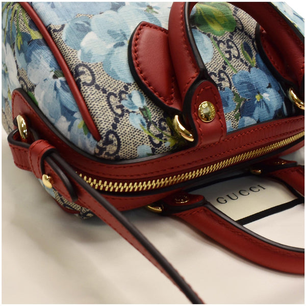 GUCCI Mini Blooms GG Supreme Canvas Top Handle Crossbody Bag Red 546312