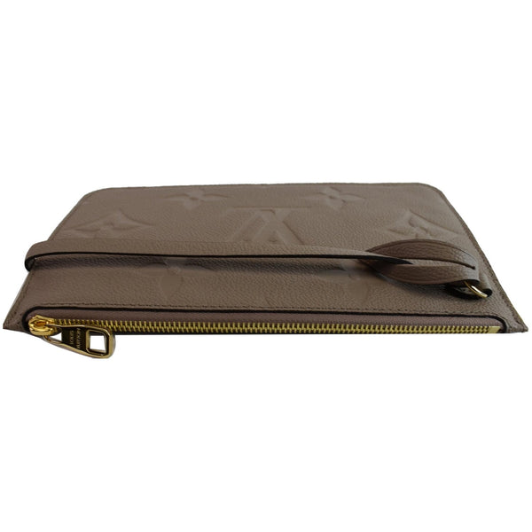 LOUIS VUITTON Empreinte Monogram Neverfull MM Pochette Wristlet Pouch Beige