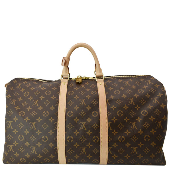 LOUIS VUITTON Keepall 55 Monogram Canvas Travel Bag Brown