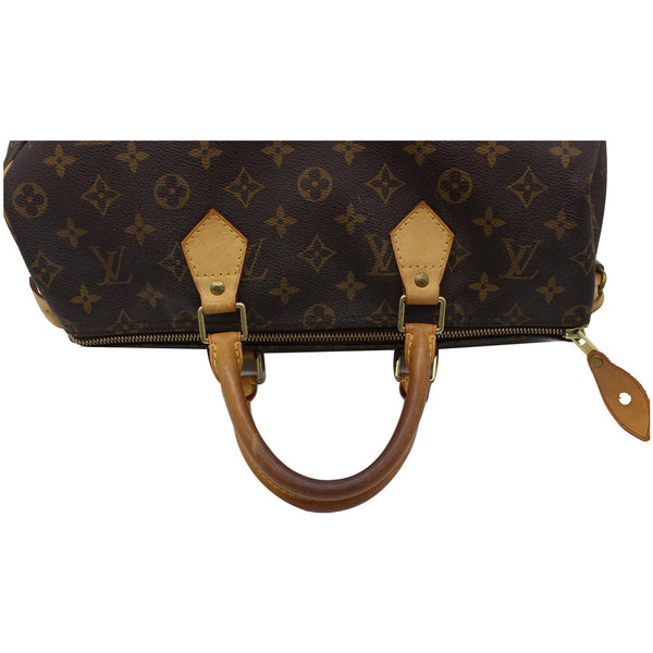 LOUIS VUITTON Speedy 35 Monogram Canvas Satchel Bag Brown
