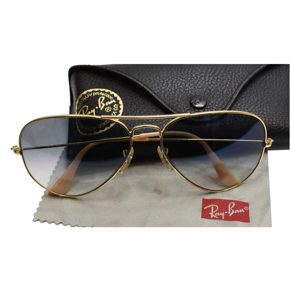 RAY-BAN Aviator RB3025 Gold Frame Light Blue Gradient Sunglasses