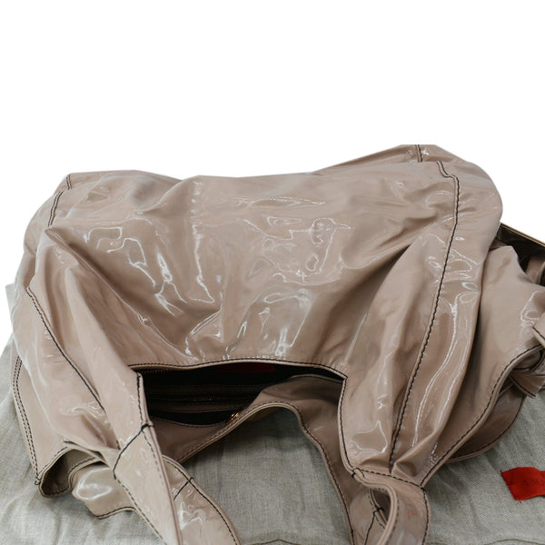 VALENTINO Nuage Bow Patent Leather Tote Bag Nude